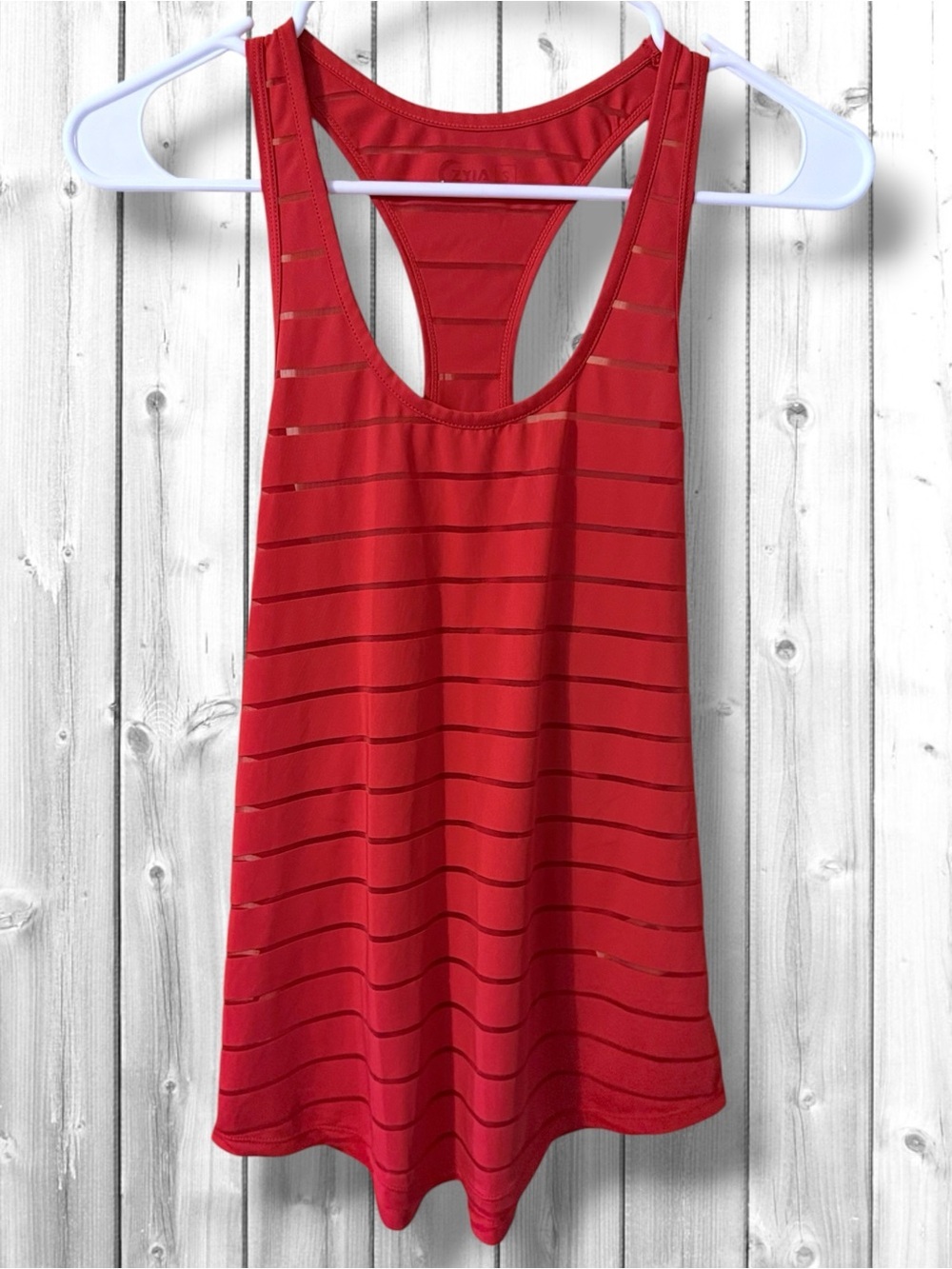 🌼Zyia Active Racerback Red Striped Tank Top
